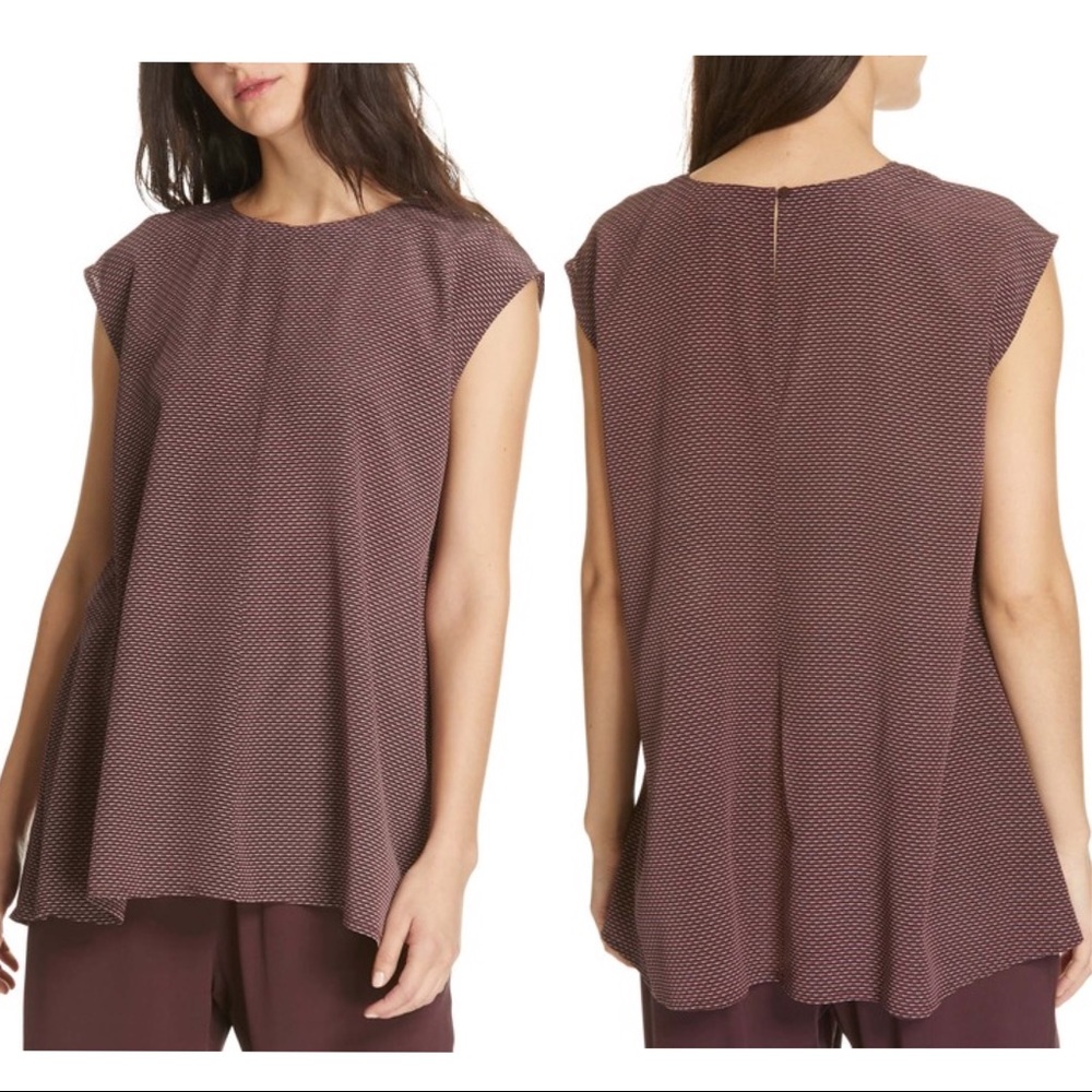 🚫SOLD Eileen Fisher NEW Printed Silk Top Size 3X - Picture 1 of 6